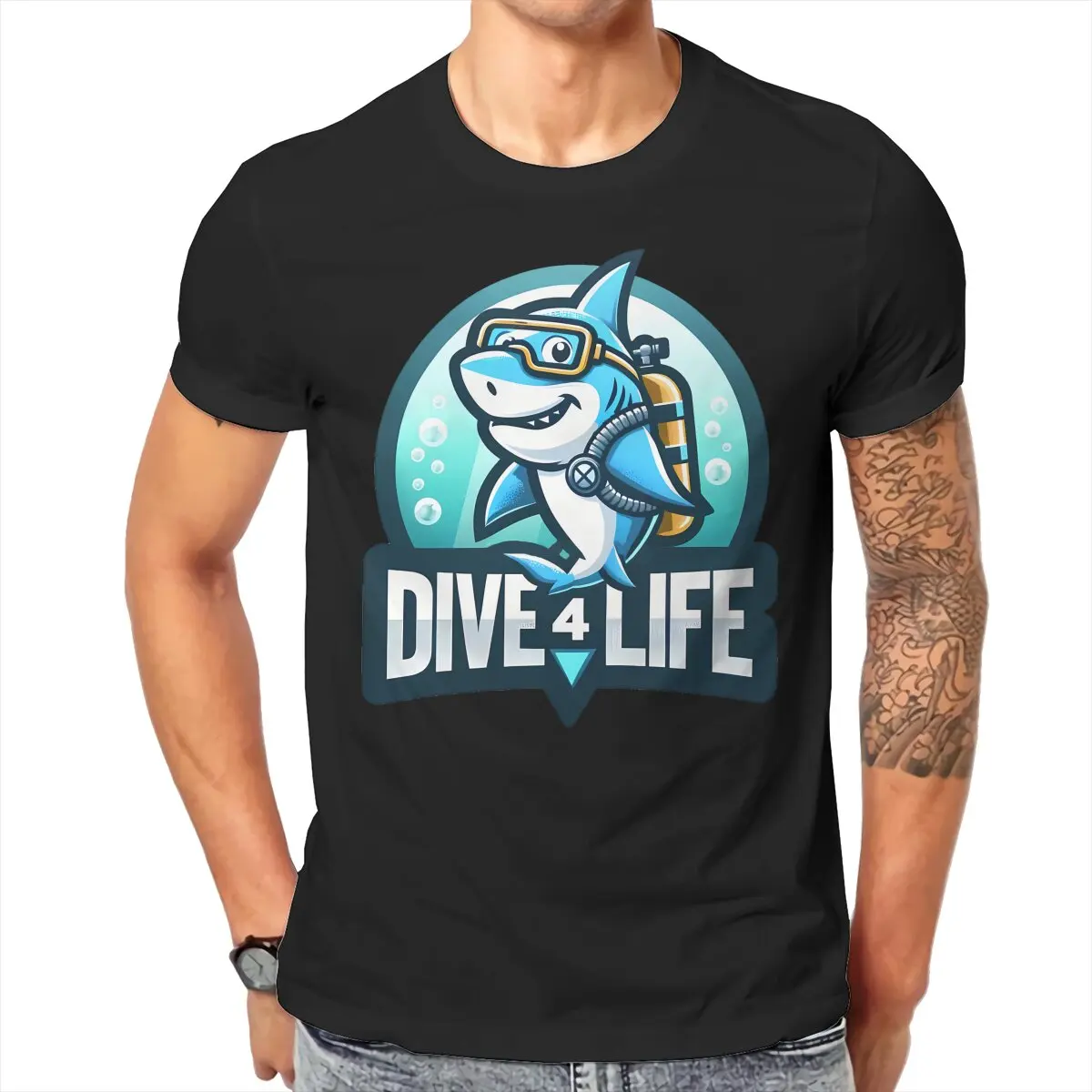 Dive 4 Life Unique TShirt Shark Scuba Diving Top Quality Creative Gift Clothes T Shirt Stuff Hot Sale