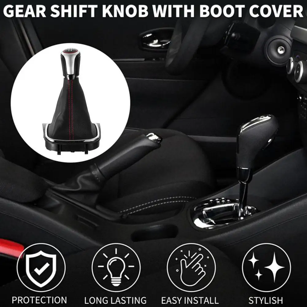 

Рычаг переключения передач для VOLKSWAGEN Golf GTI GTD 2013-2018 5/6 скоростей, красный кожаный рычаг переключения передач, сменная ручка переключения передач C6T9