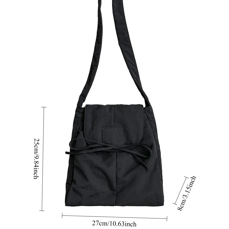 حقائب كروس كورية عصرية للنساء صيفية من النايلون حقيبة كتف مربعة صغيرة عصرية بتصميم رفرف حقائب ملمس للسفر