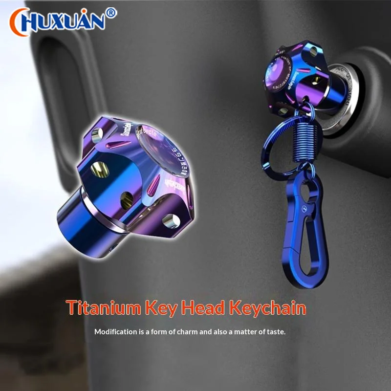 Universal Motorcycle Key Head Modified Key Cover CNC Burnt Titanium Key Head Gear Hexagonal Titanium Burnt Key Head Accessories