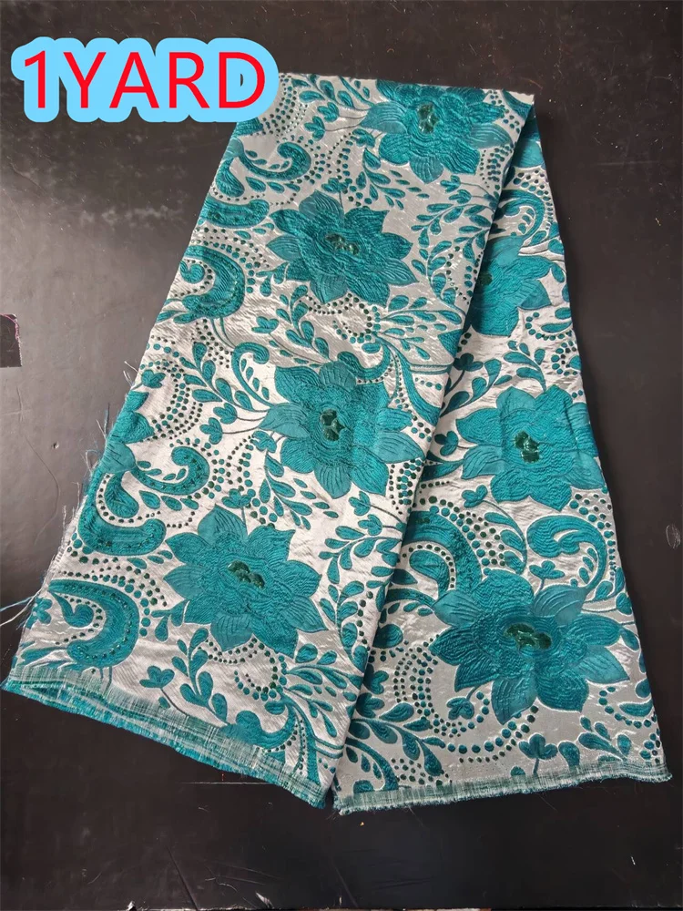 SJD LACE African French Brocade Lace Fabrics 1YARD 2026 High Quality Nigerian Damask Jacquard Lace for Sewing Women Party Dress