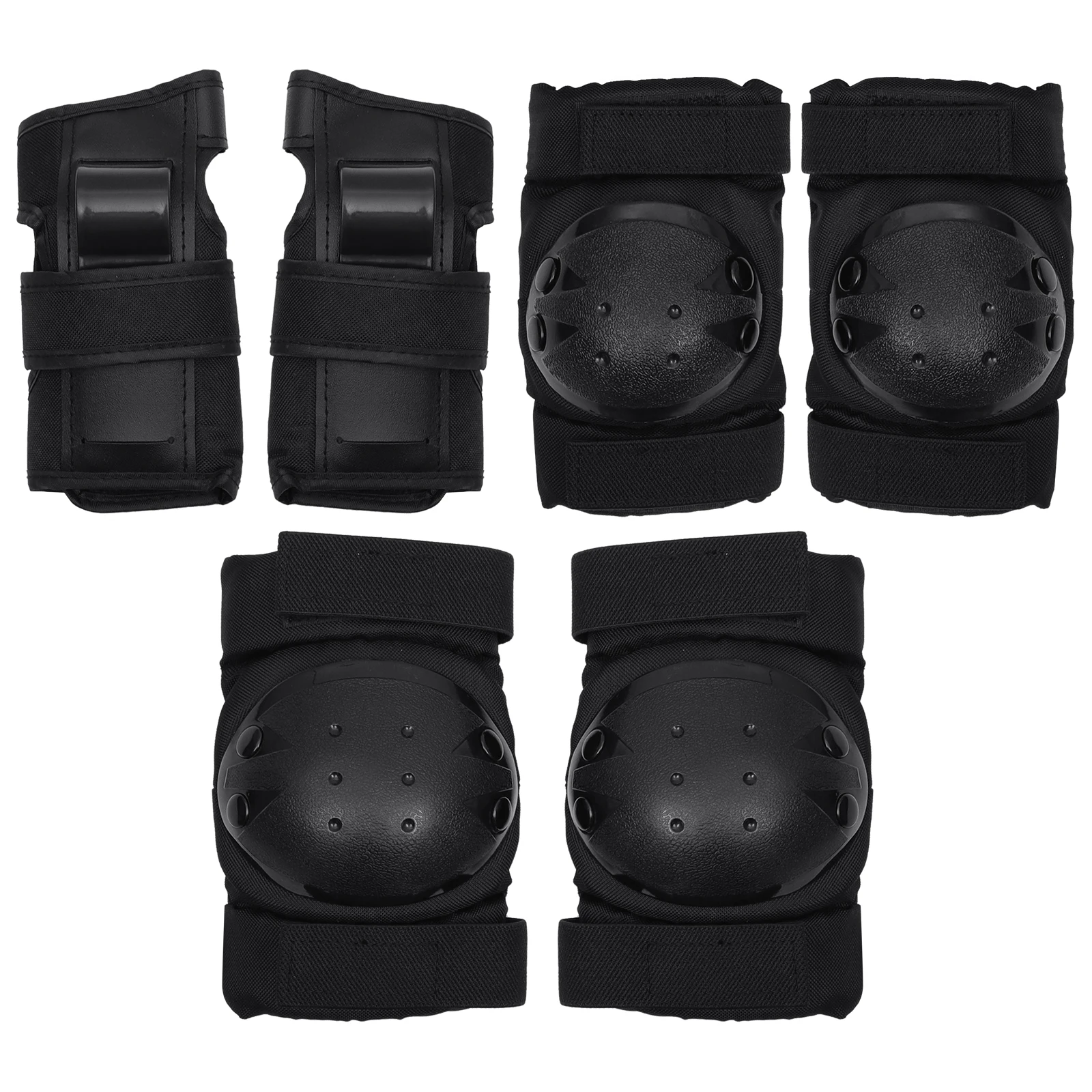 

6pcs /set Kids Protector Black Hand Knee Sports Protector Elbow Pads Skateboard Roller Gear EVA Oxford Adjustable