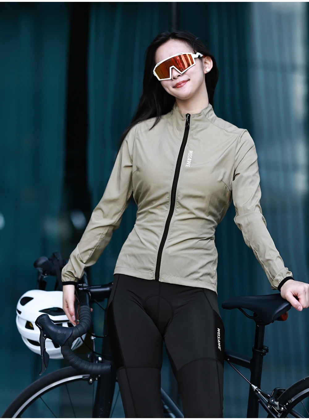 WOSAWE Women Cycling Jacket Ultralight Windproof MTB Bicycle Long Sleeve Windbreaker Sleeveless Vest Road Bike Coat