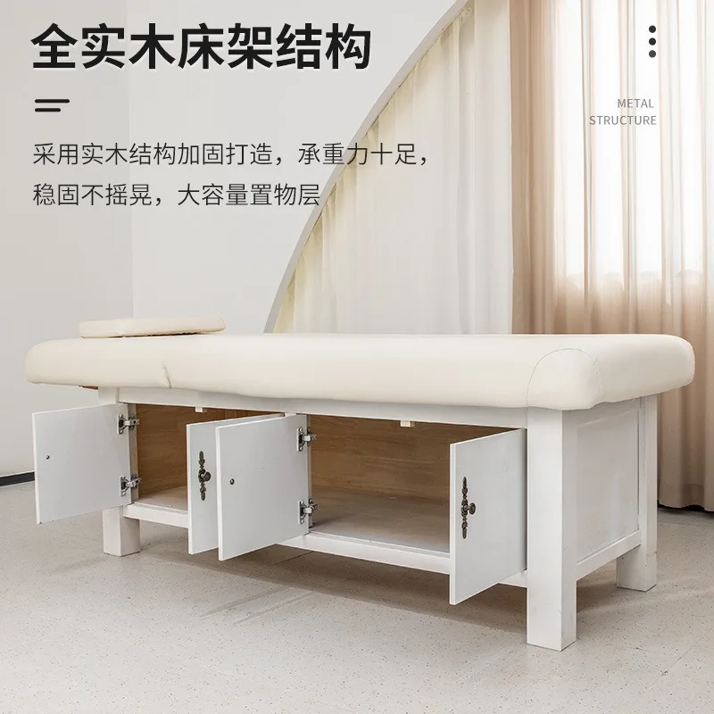 Thai massage bed Solid wood box with cabinet Chinese style traditional Chinese medicine body massage beauty treatment bed