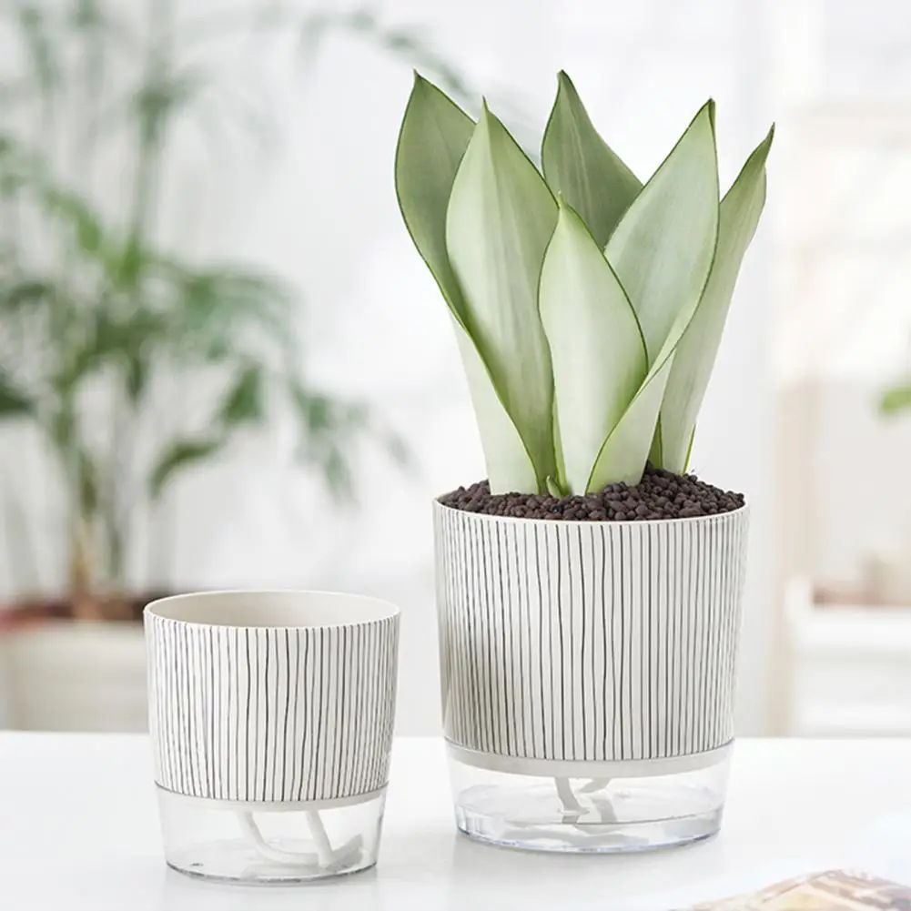 

Самополивный цветочный горшок, автоматический самополивающийся цветочный горшок с дренажными отверстиями, прозрачная основа, гидропонный горшок для растений для дома