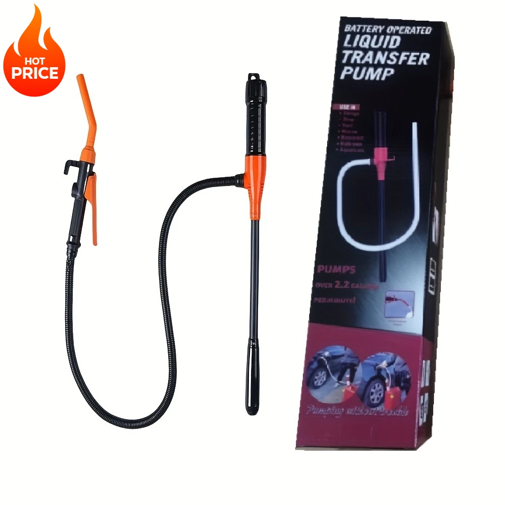 

Portable Battery Oil Transfer Pump - 12V Auto Fluid Pump with Hose for Emergency Refueling, Car Repair & Outdoor Use