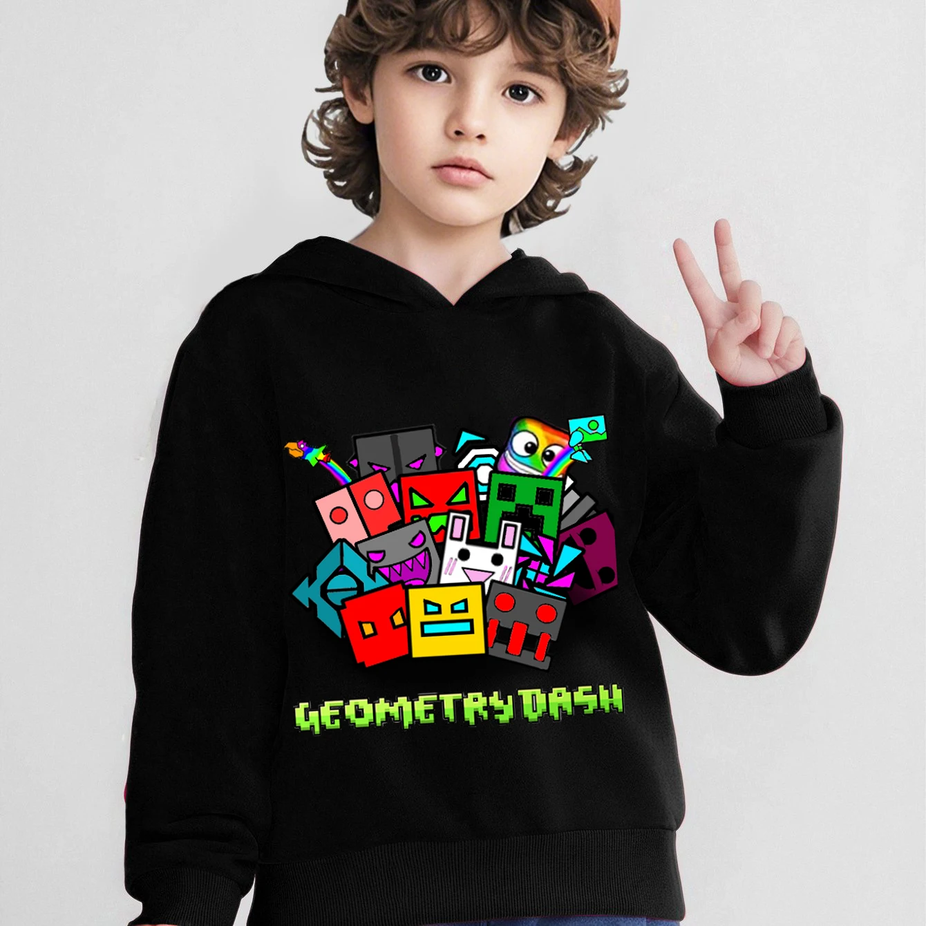 

Children's Geometry Sprint Hoodie Anime Fashion Cartoon Autumn Hoodie Sports Hoodie