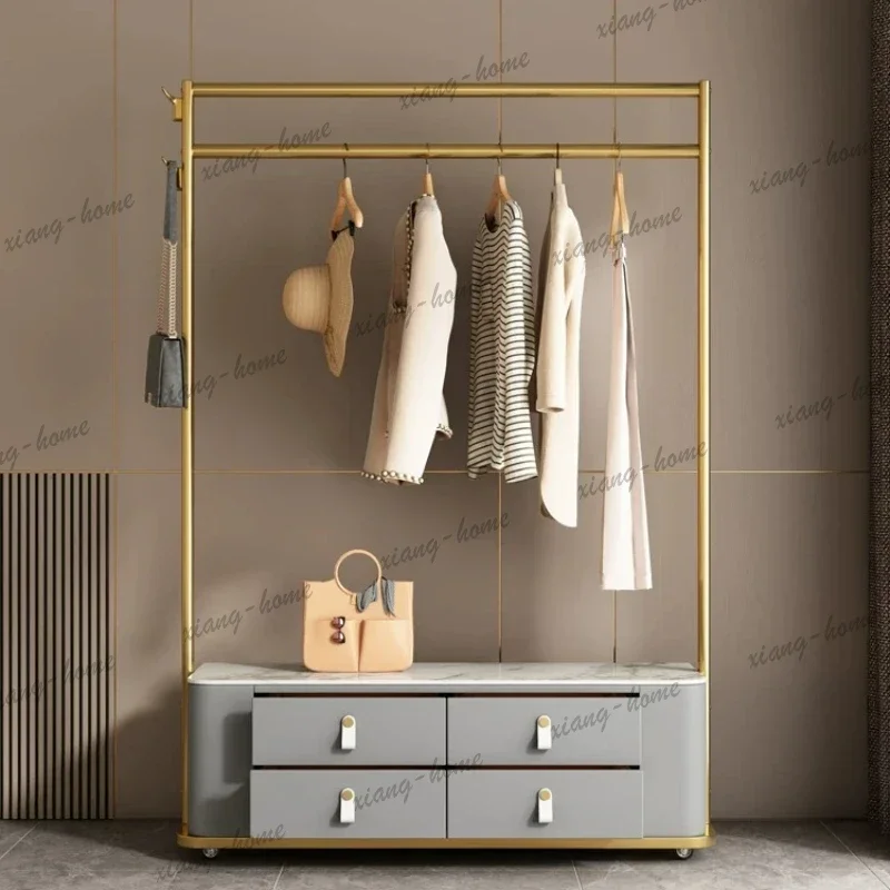 LJY Luxury Cabinets Clothing Rack Nordic Wardrobes Side Jacket Clothing Rack Stand Islands Hat Percheros De Pared Furniture Home
