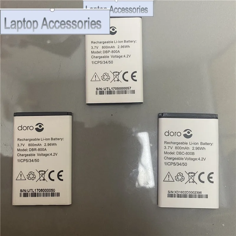 F HJ  In Stock 2024 production date for doro DBR-800A battery 800mAh High capacity Replacement + Tracking Number