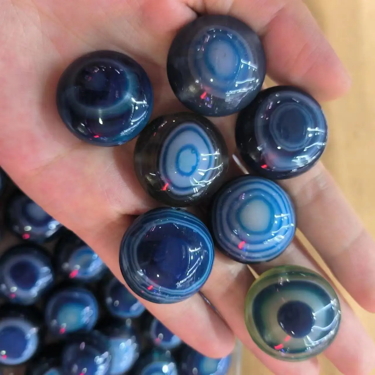 

1pcs/lot Natural blue big eye striped Agate Beads beautiful delicate luster rare unique retro ethnic style jewelry accessory diy