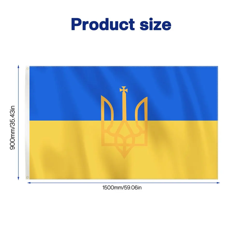 90*150cm Flag Ukraine National Flag With Badge Banner Office Activity Parade Festival Home Decoration Ukraine Country Flag