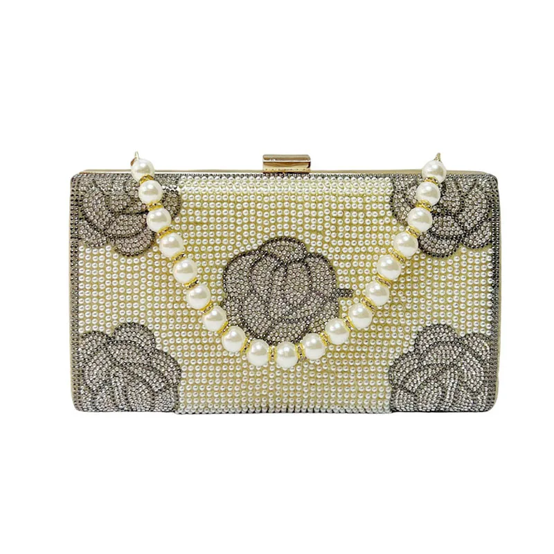 

Французская сумка-тоут в стиле ретро с цветком розы, жемчужная декоративная сумка через плечо для ужина, маленькая квадратная сумка, роскошные дизайнерские сумки высокого качества