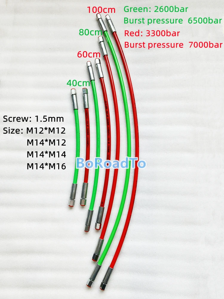 Tubo flessibile 40cm 60cm 80cm 100cm tubo dell\'olio per tubi Diesel ad alta pressione 2600bar/2800bar per pezzo di ricambio per banco prova Common