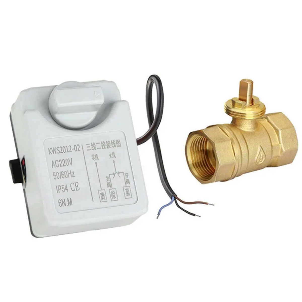 

Электрический шаровой кран AA25 AC220V DN20 с ручным переключателем, латунный, с 3-проводным двухпозиционным электроприводом