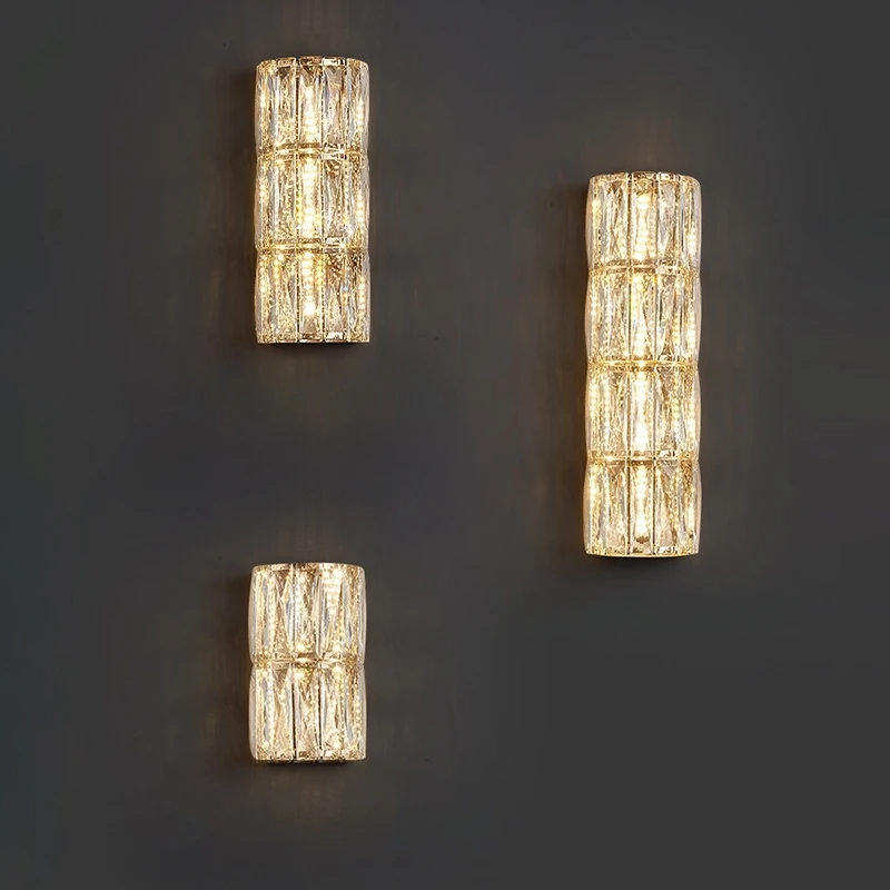 Modern Luxurious K9 Crystal Wall Lamp for Living Room TV Background Bedroom Hallway Porch Aisle Home Decor LED Ambient Lighting