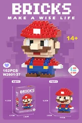 Super Mario Cartoon Block Action Figure Puzzle Compatible with LEG Jigsaw Toy Anime Peripheral Mario Modal Children's Toys Gifts