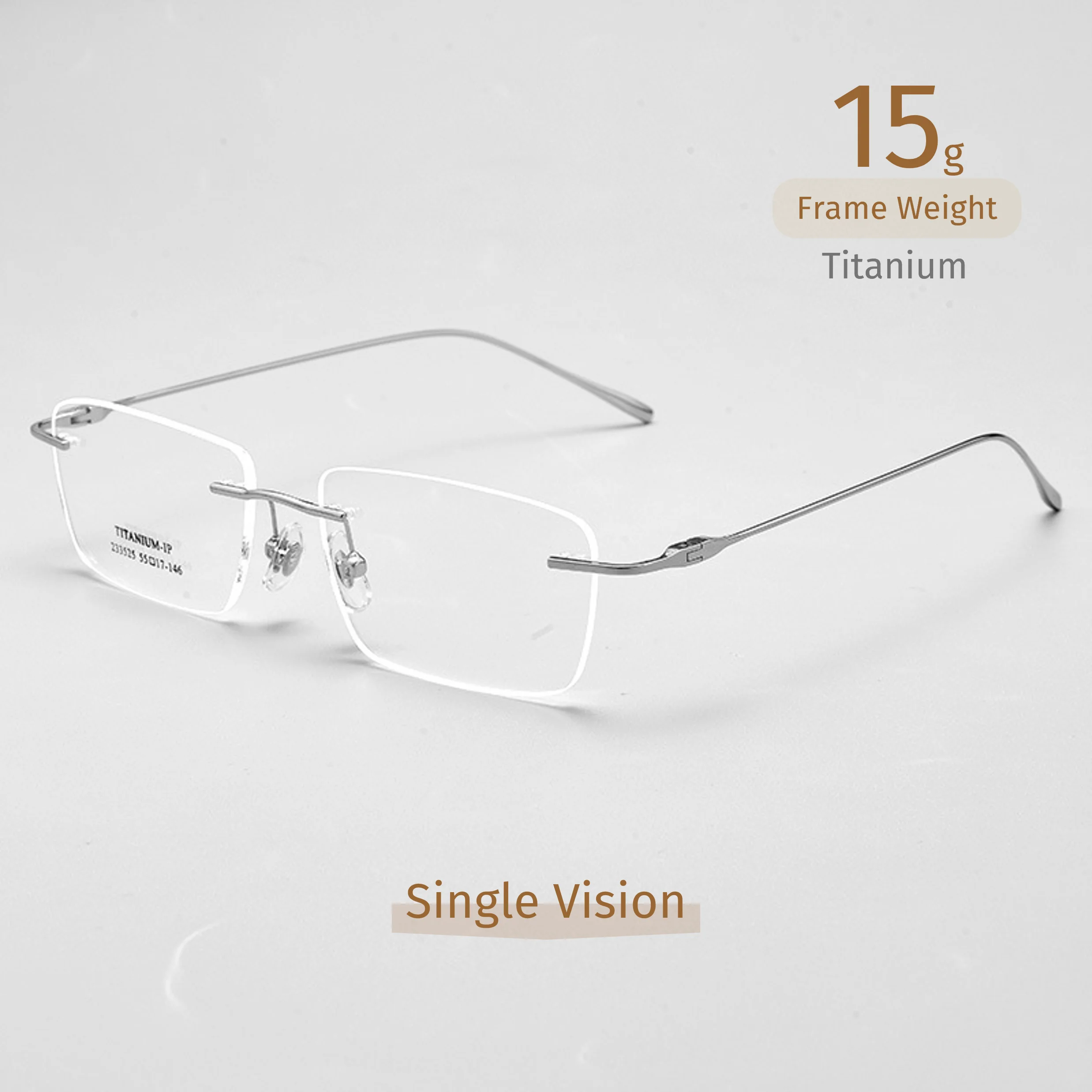 

Ultra-Light Titanium Rimless Square Glasses for Women, Elegant and Gentle Prescription Eyewear, Anti Blue Light Optical Lenses