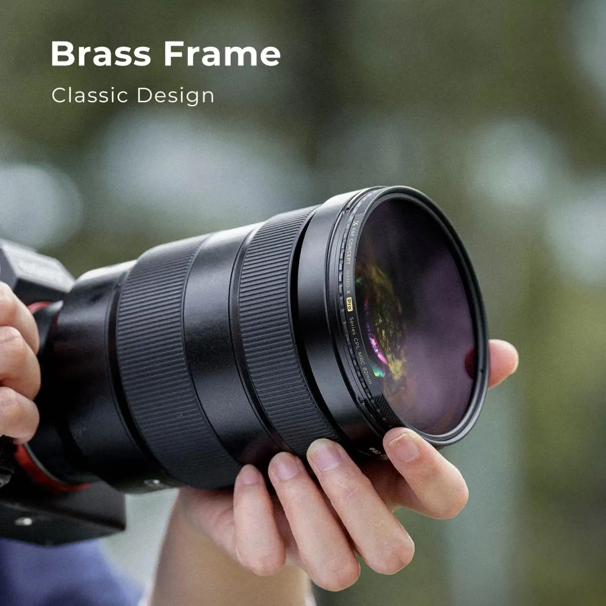 K&F Concept 67mm Brass Frame CPL Filter 77mm 82mm Circular Polarizer Green Coating Filter NANO-X Pro Series 72mm 95mm