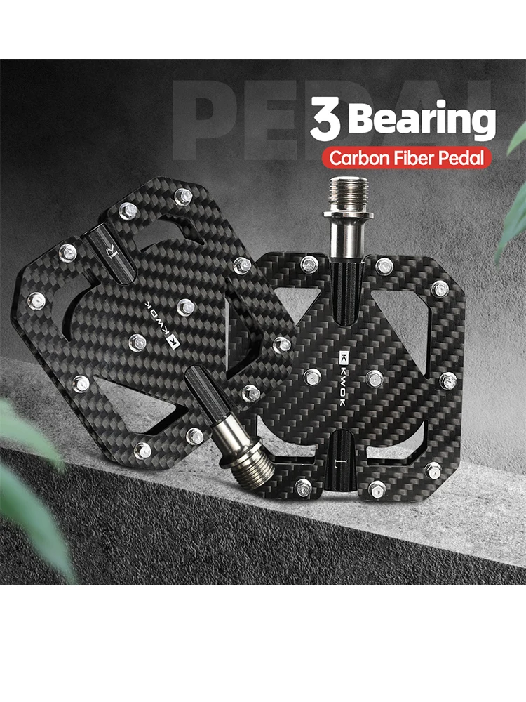 AliExpress kwok KWOK T800 Carbon Fiber Bicycle Pedals TC4 Titanium Alloy Axle MTB Road Bike Pedals 3 Sealed Bearings Non-Slip Pedals Lover Gift