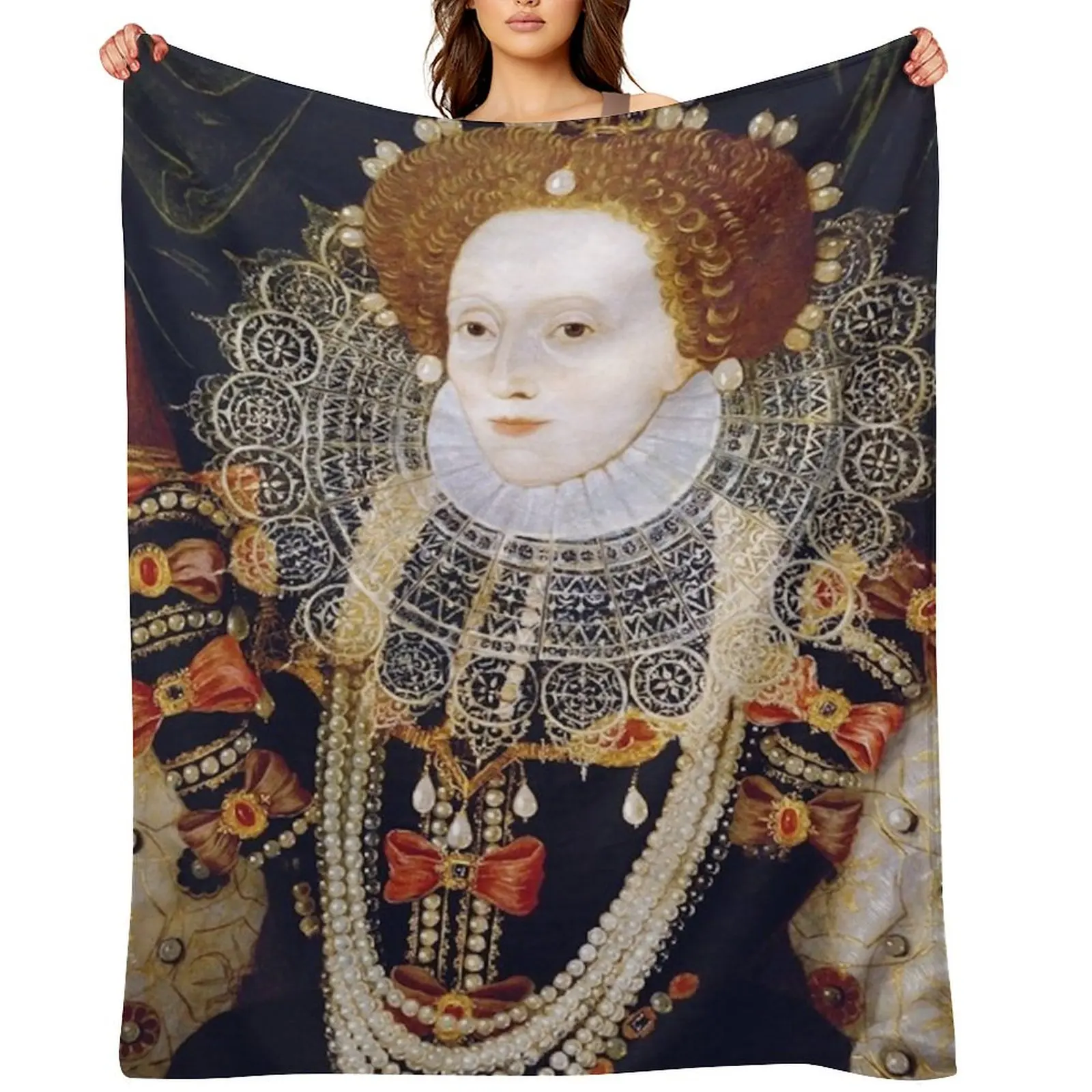 Queen Elizabeth I Portrait Throw Blanket Luxury Designer Camping Blankets For Sofas for sofa Blankets