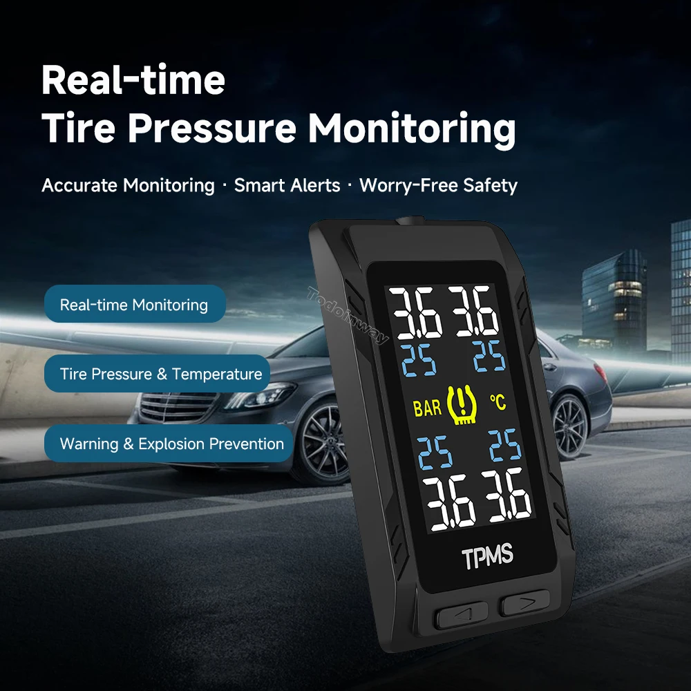 

ЖК-клейкий TPMS 4, встроенные датчики, монитор давления в шинах для Toyota Landcruiser Tundra Prado LC120 FJ Cruiser Vios, интерьер