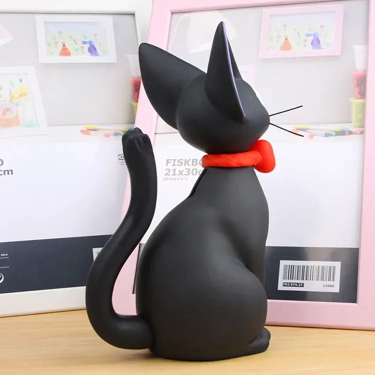 Cute Black Cat Hand-cranked Money Box with Glucose-gum Storage for Decoration Creative Black Cat Piggy Bank with Glucose-gum