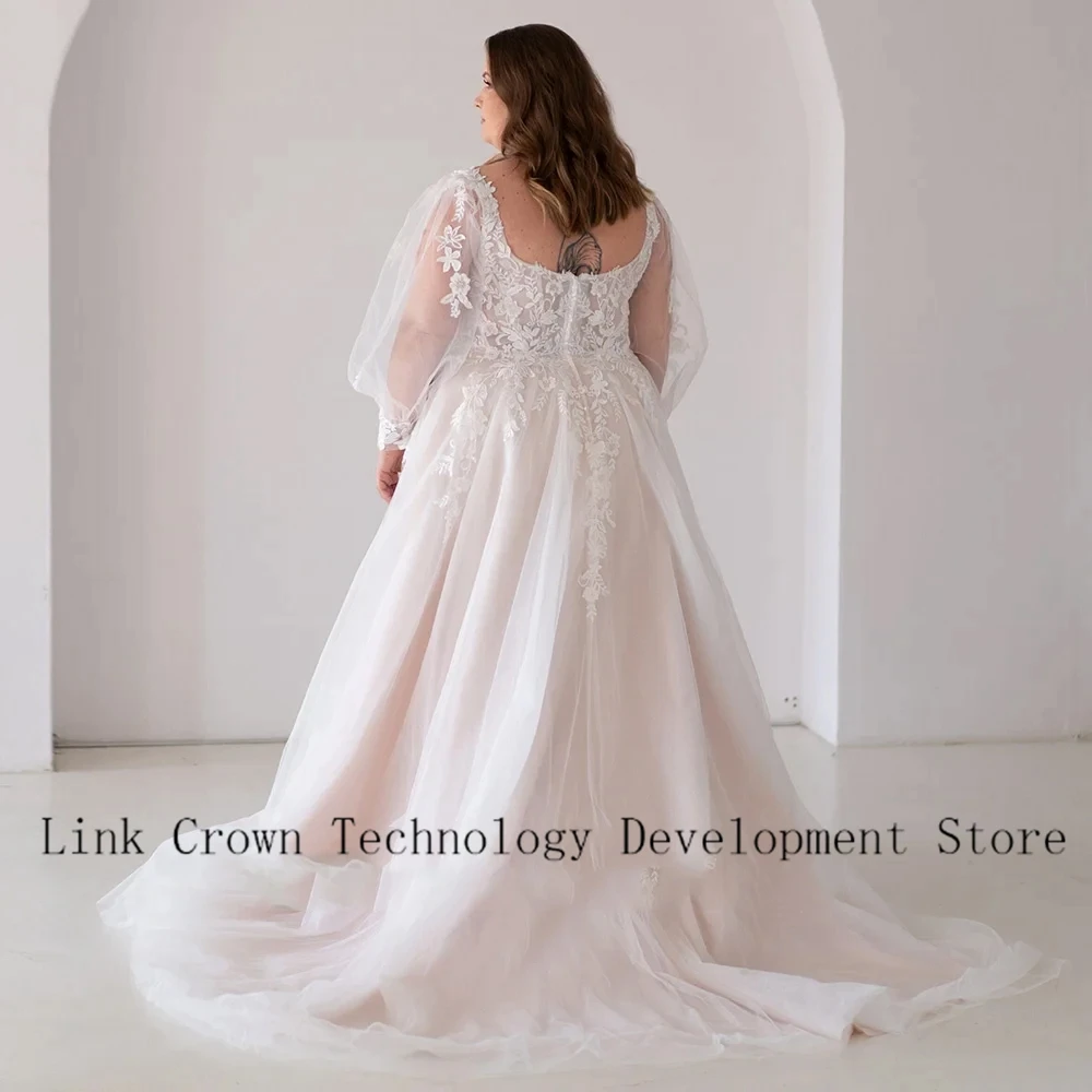 Simple Plus Size Wedding Dresses for Ladies Elegant A Line Bridal Gowns Exquisite Full Sleeve Vestidos De Novia 2025 Summer New