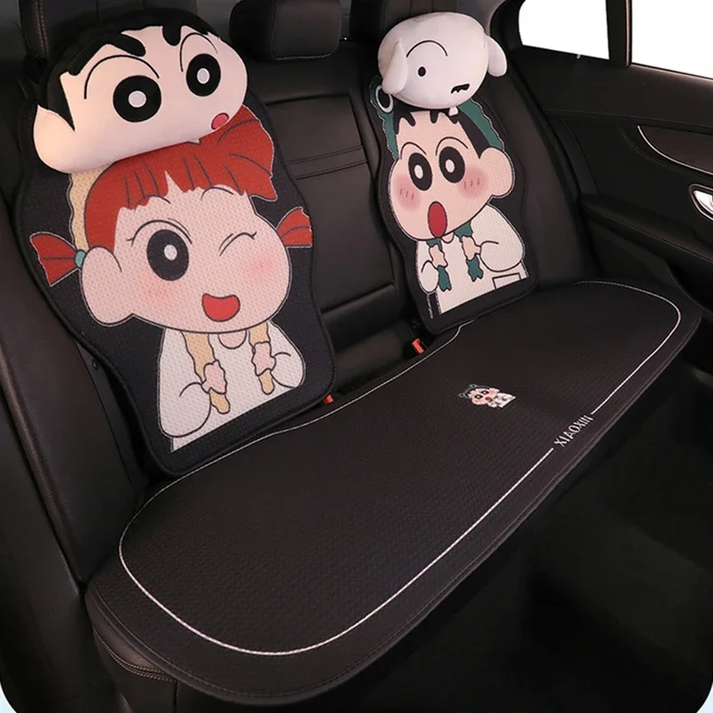 New Cute Cartoon Car Seat Cushion Protector Fashion Breathable Ice Silk Car Seat Cushion Cover Anti Slip Interior Accessories