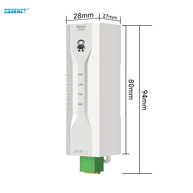 RS485 To Ethernet Serial Server Modbus Gateway TCP/UDP CDSENET NE2-D11P RS485 Power Signal Isolation IMQTT HTTP DNS DIN Rail