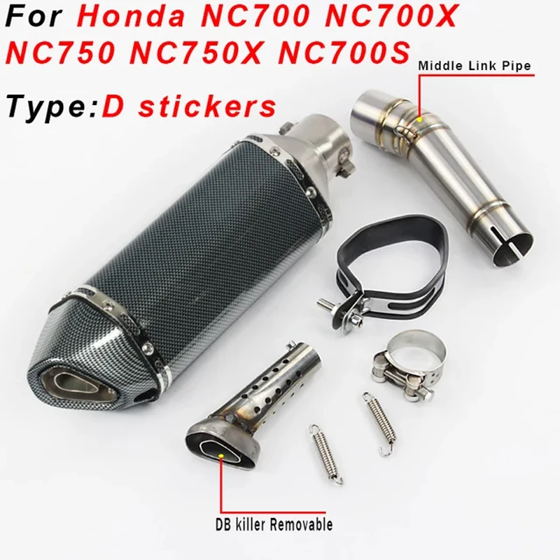 Slip On For Honda NC700 NC700X NC750 NC750X NC750S Motorcycle Exhaust Muffler Modified DB Killer Escape Moto Middle Link Pipe