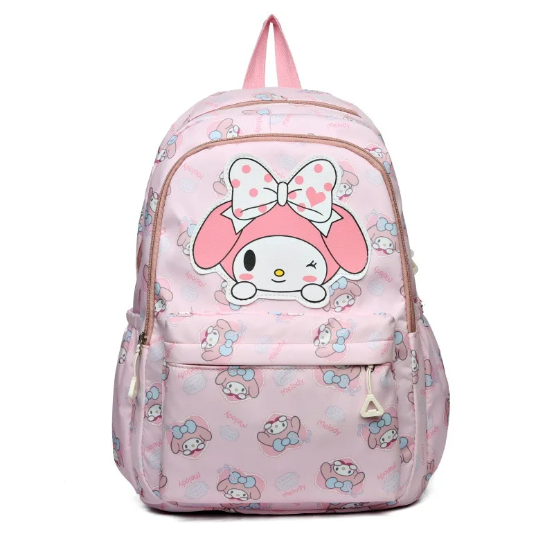 Kawaii سانريو مرحبا كيتي كورومي ميلودي سينامورول حقيبة ظهر بسعة كبيرة قماش أنيمي قماش حقيبة مدرسية لطيف الأم شنق أكياس