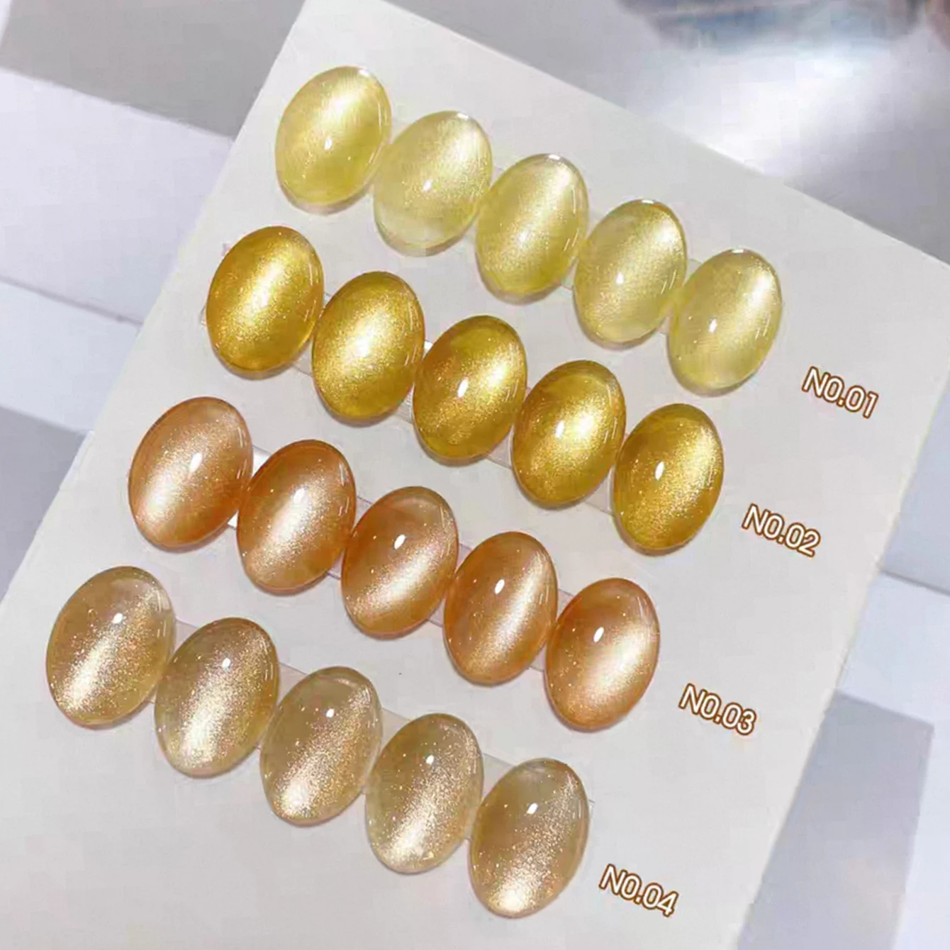 1pcs TC Popular Flash Jade Flowing Golden Cat Eye Gel Nail Polish New Whitening Versatile Yellow Orange Glass Beads Nail Art