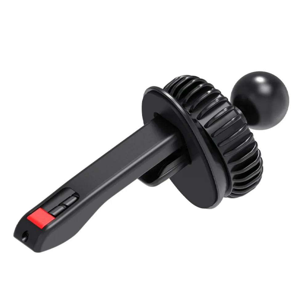 Rotundity Car Phone Holder Black Plastic 17mm Ball Head Base Hidden Barb Style Anti-Fall Vent Clip