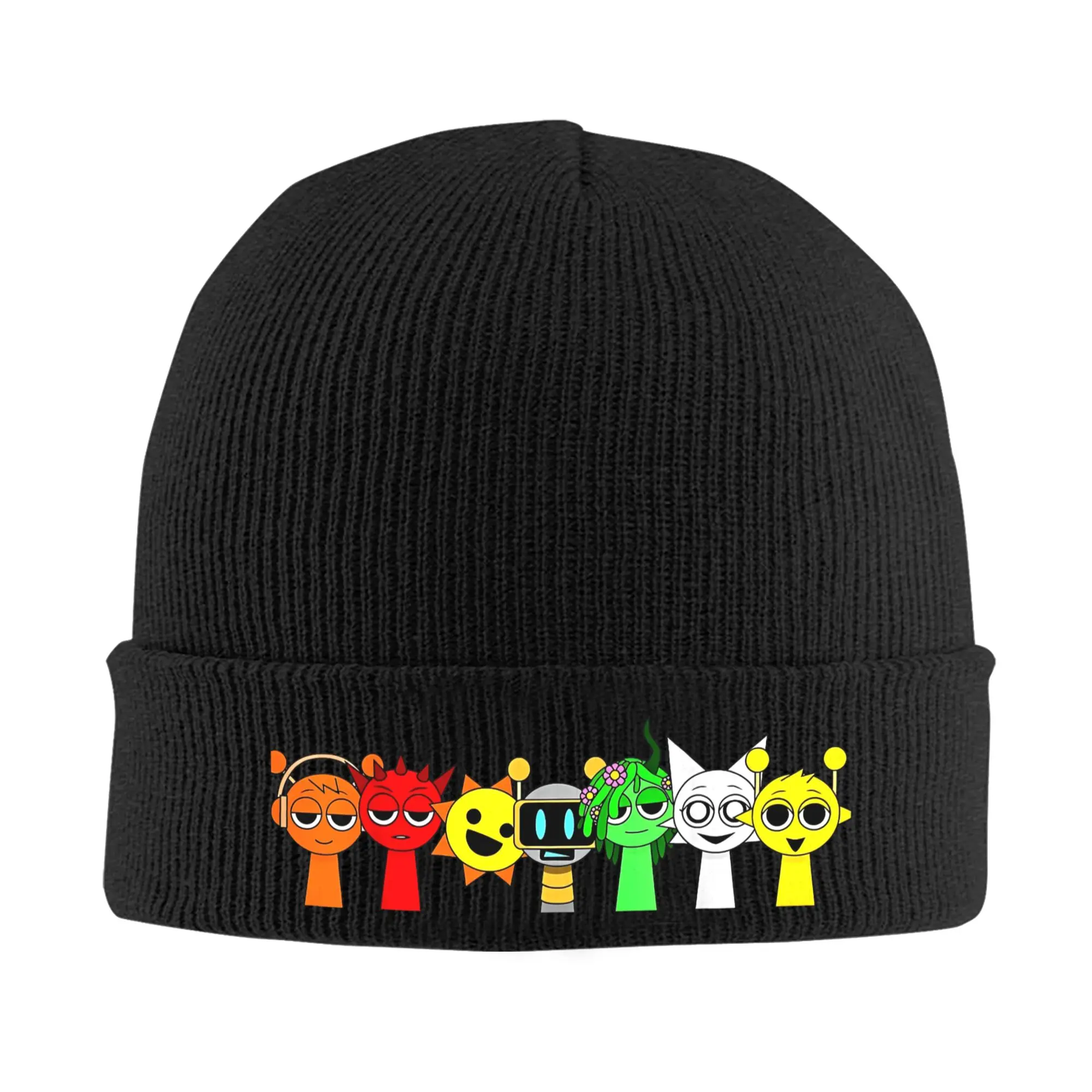 Sprunkied Beats Funny Happy Music Game Knitted Hat Autumn Winter Beanies Street Cartoon Cap Unisex Acrylic Hot Sale Skullcap
