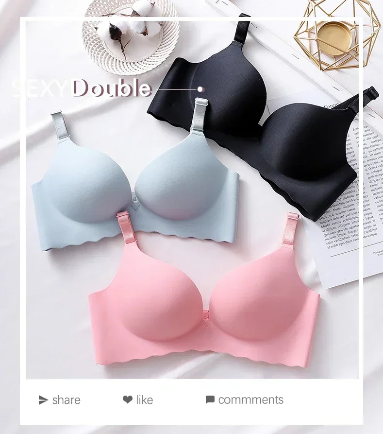 One Piece Bra Corset Thin Wireless Sexy Underwear Women Push Up Breathable Lingerie Ladies Candy Color Bralette Soutien Gorges