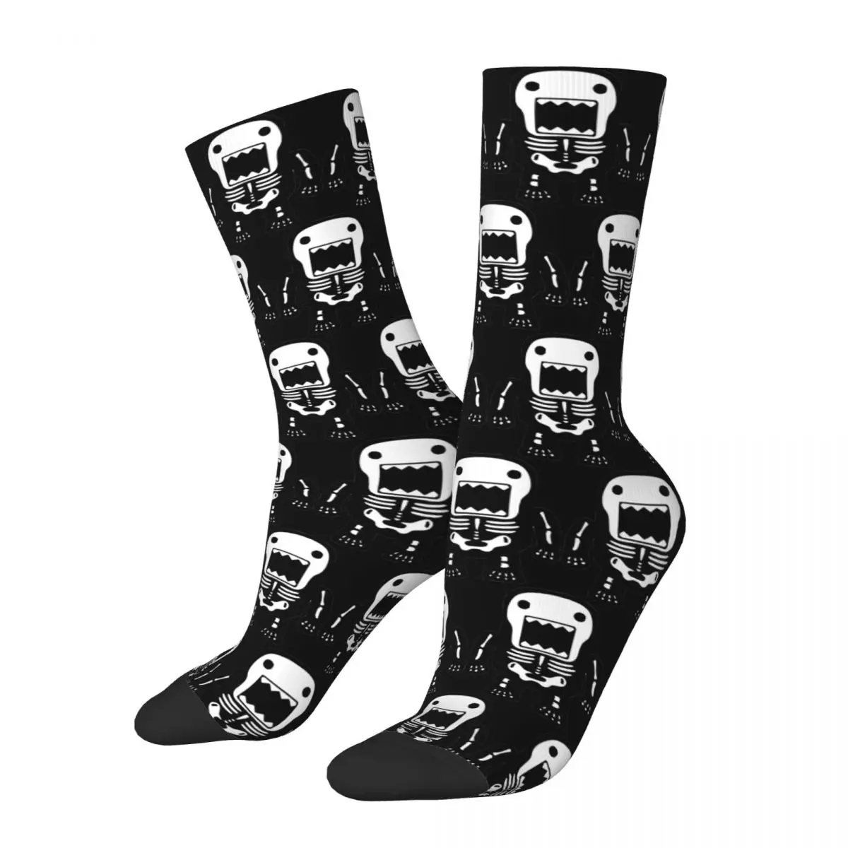 Domo Kun Doll Halloween Spooky Socks Men Women Polyester Funny Happy Socks Spring Summer Winter Middle Tube Stockings Gifts