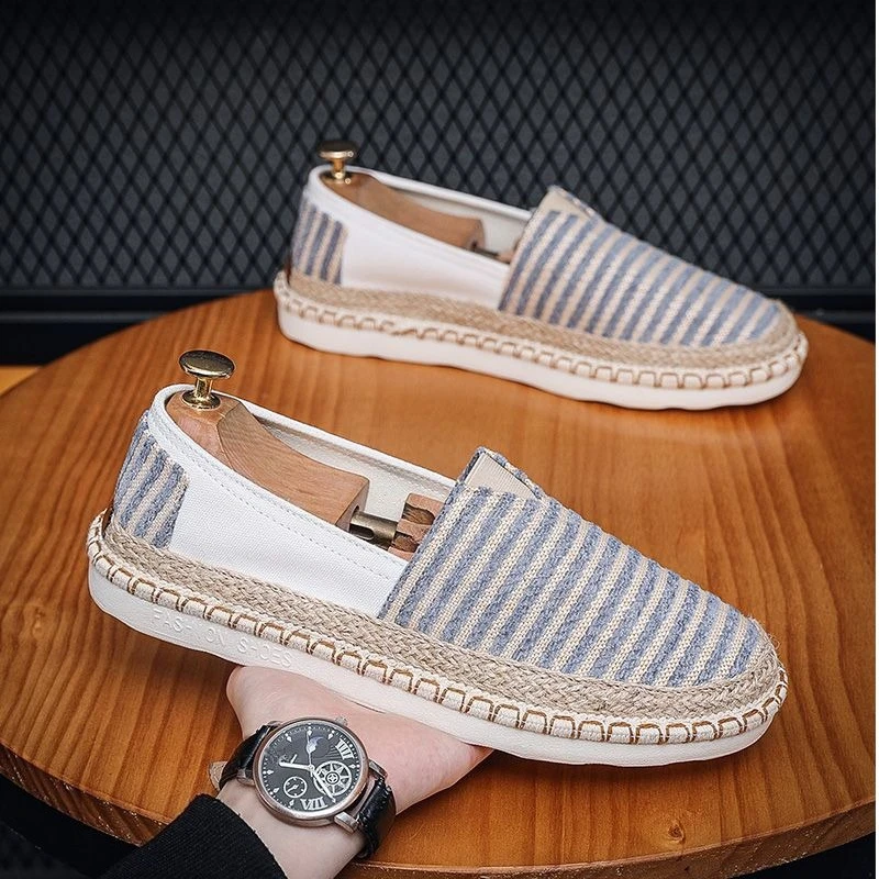 Sepatu Kasual Pria Slip-on Kanvas Musim Panas Model Rendah Warna Cokelat Murah Likuidasi Tanpa Kulit untuk Jalan Santai, Kerja, dan Santai