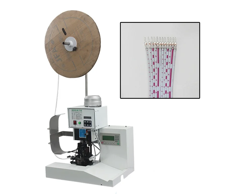 Macchina per crimpare spelafili a nastro per cavi piatti semiautomatica ad alta produzione
