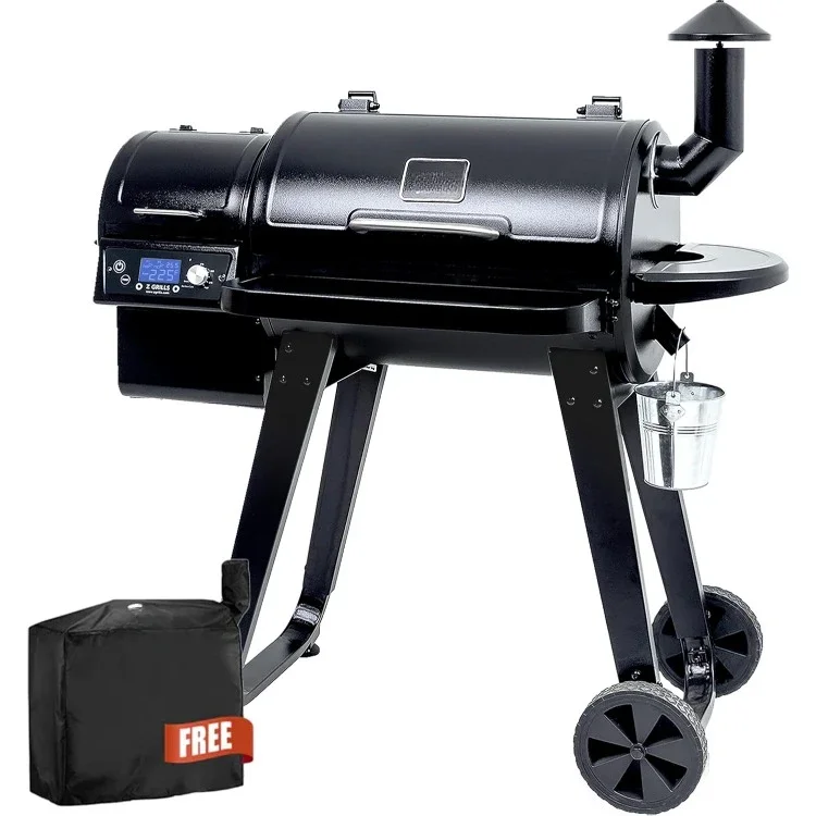 Wood Pellet Grill & Smoker with PID V2.1 Controller, 450 Sq in Cook Area, Meat Probe, 8 in 1 BBQ Grill Outdoor Auto Temperature