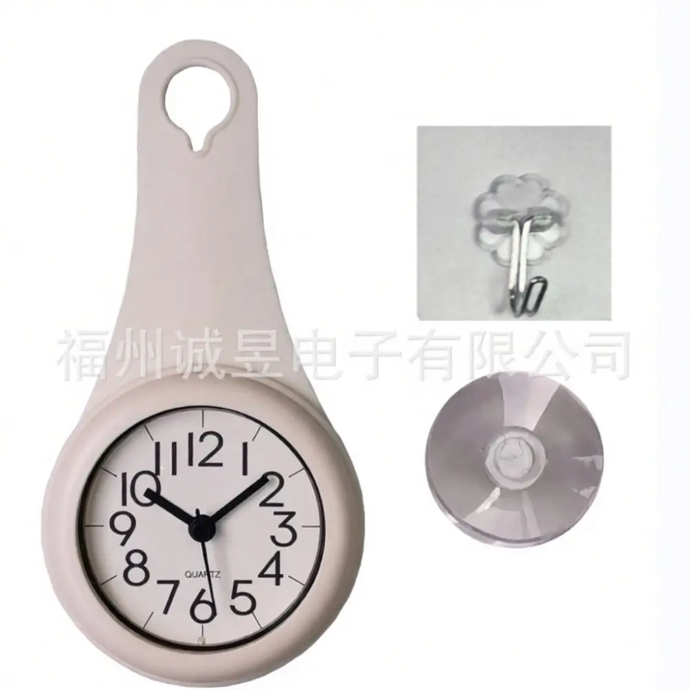 Waterproof Suction Cup Wall Clock Silent Movement Digital Pointer Timer For Bathroom Shower Bedroom Home Decor Wall Accessory