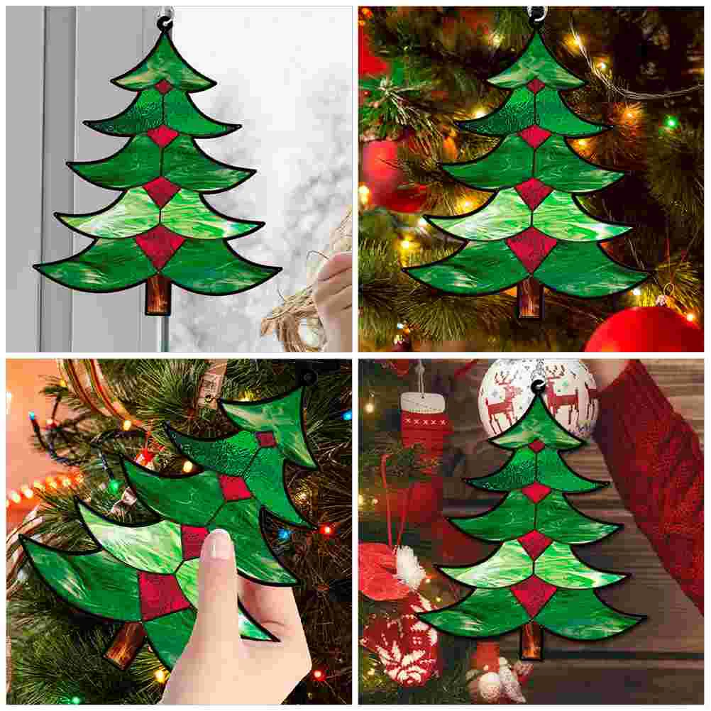 Christmas Tree Hanging Pendant Decor Indoor Novel Pendants Acrylic Xmas Party Prop Home