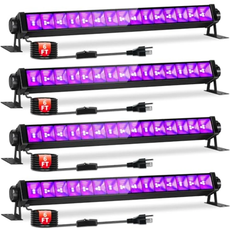 

W Black Light Bar for Glow Party LED Black Lights with 6Feet Cord Plug and Switch Blacklight Bar for Glow in the Dark Party Sup