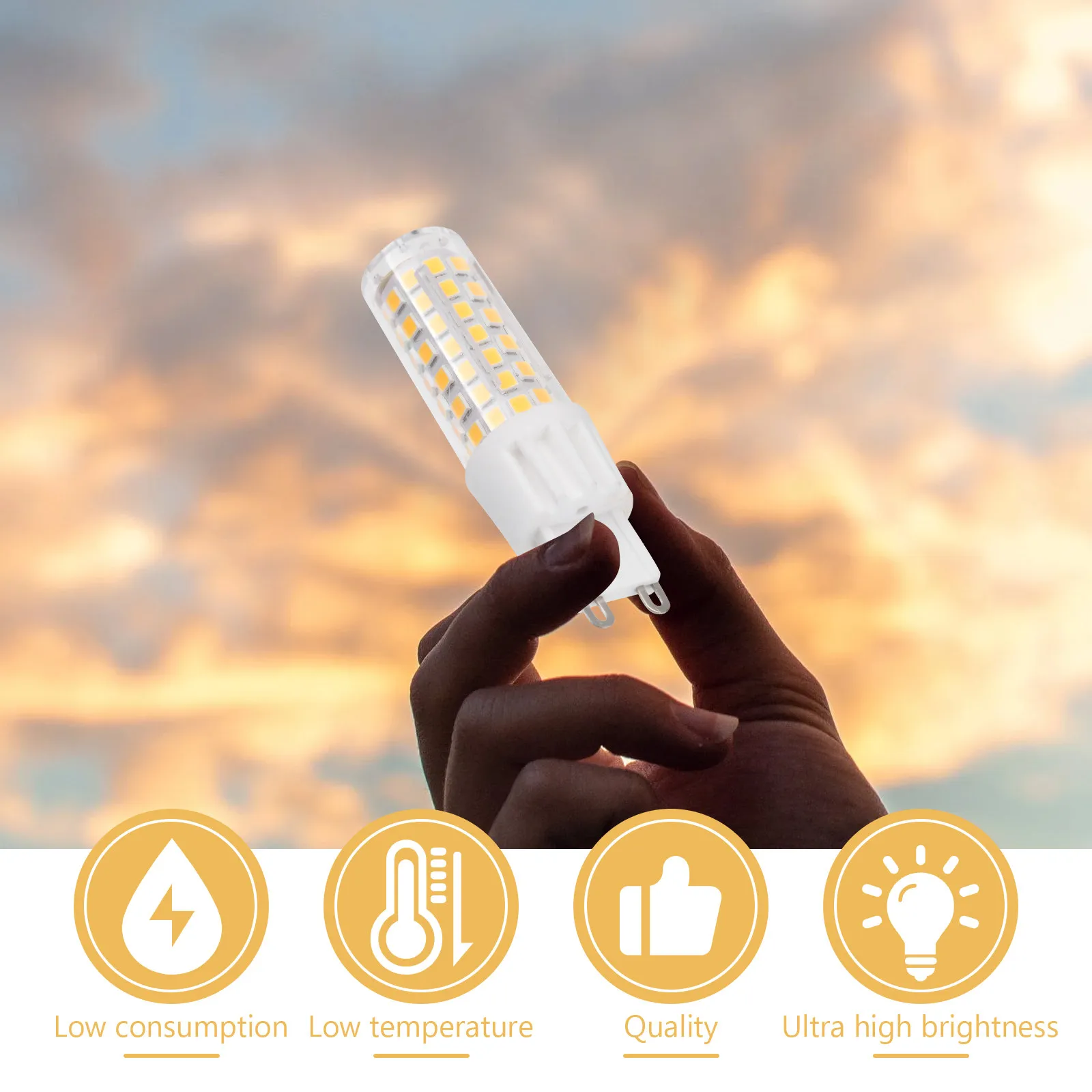 

G9 220V 9W LED Corn Light 86 Leds 2835 Smd Super Bright Low Power Consumption 50000 Hours Lifespan Easy Install