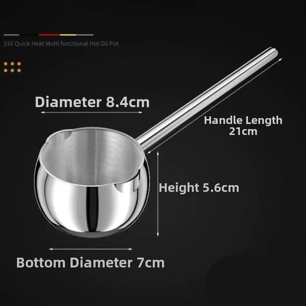 Pote aquecedor de manteiga de aço inoxidável durável alça longa engrossado pote aquecedor de leite multifuncional mini pote de suplemento alimentar