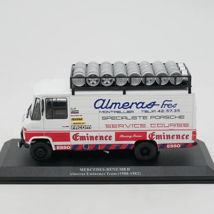 Diecast Ixo Scala 1:43 Benz 508D Cargo Van Racing Team Service Veicolo Modello di auto in lega Giocattolo da collezione Regalo Souvenir Display