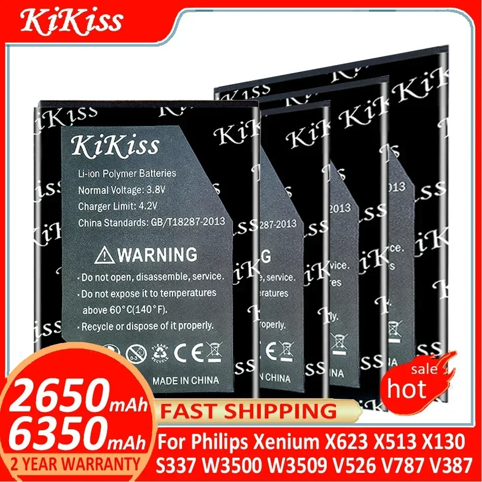 KiKiss для Philips Xenium X623 X513 X130 S337 W3500 W3509 V526 V787 V387 аккумулятор AB2000AWMC AB2000JWML AB2200AWML AB5000AWMT