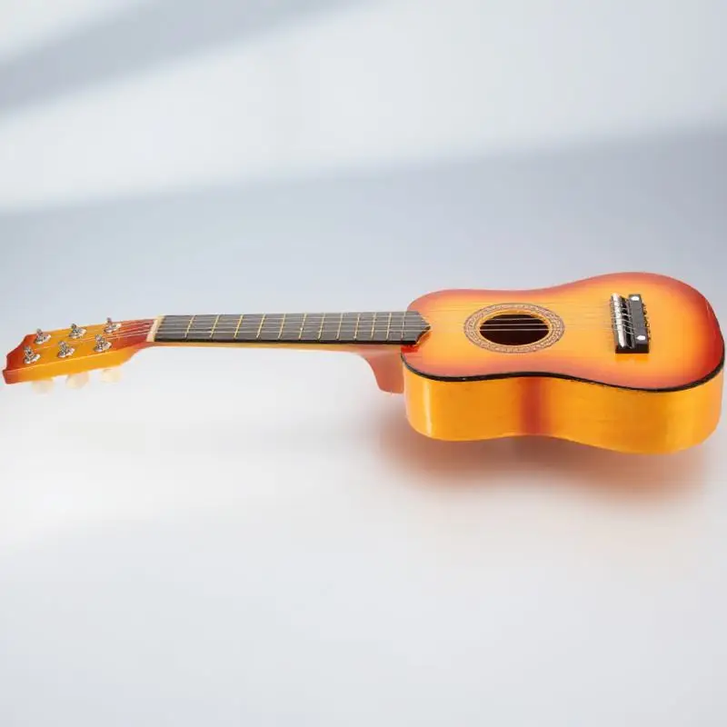 Polegada crianças guitarra acústica cor do sol portátil instrumento musical acústico de madeira para crianças presente música