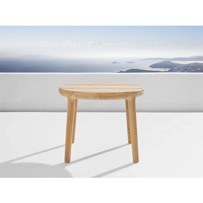 

High Quality Sturdy Light Color Furniture Party Handmade Outdoor Round Teak Side Table