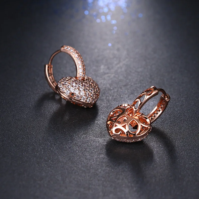 Buyee 925 Sterling Silber Weibliche Schmuck Sets Weiß Zirkon Herz Anhänger Ohrring für Frauen Luxus Braut Hochzeit Edlen Schmuck – Detail 3