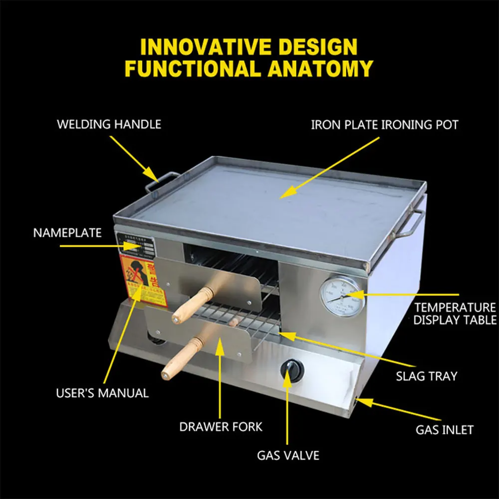 شواية غاز تجارية Babecue موقد نار موقد إشعال يدوي متعدد الوظائف موقد قلي من الفولاذ المقاوم للصدأ